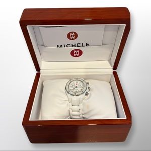 White ceramic Michele watch